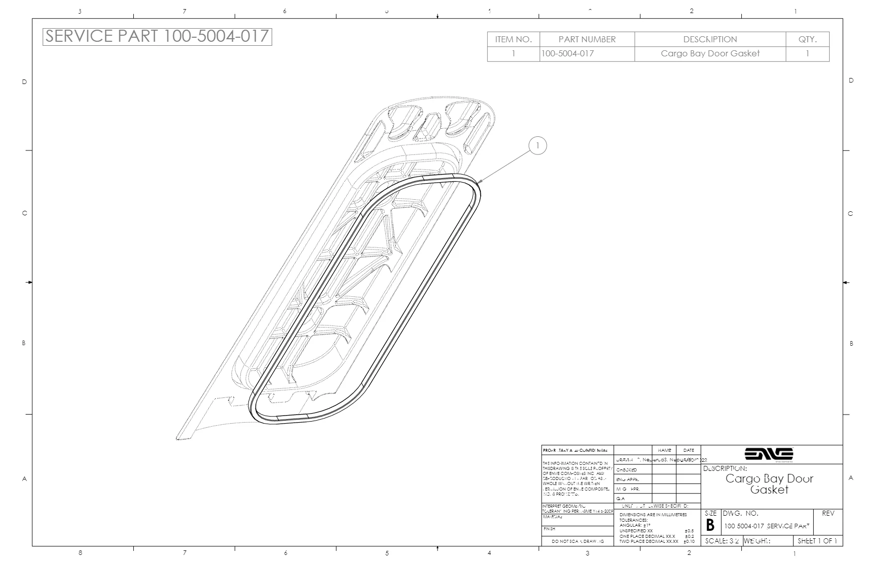 Cargo Bay Door Gasket