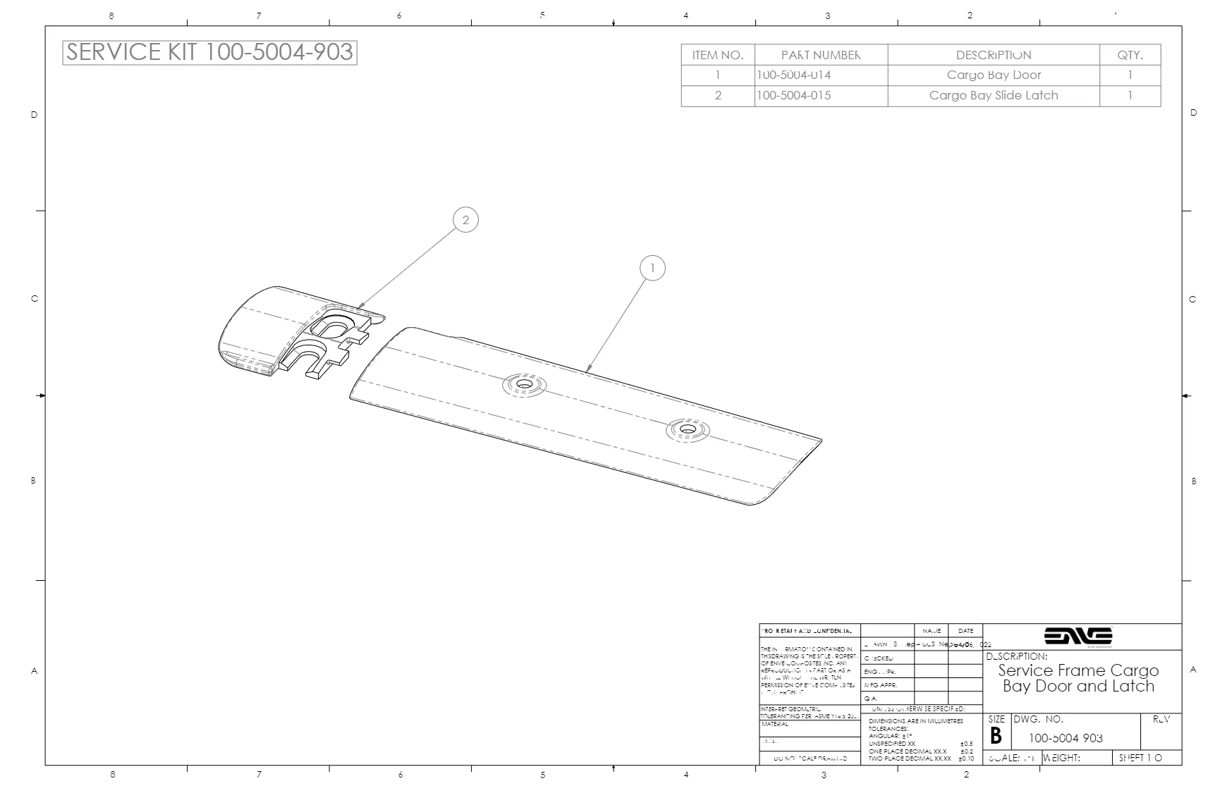 Service Frame Cargo Bay Door